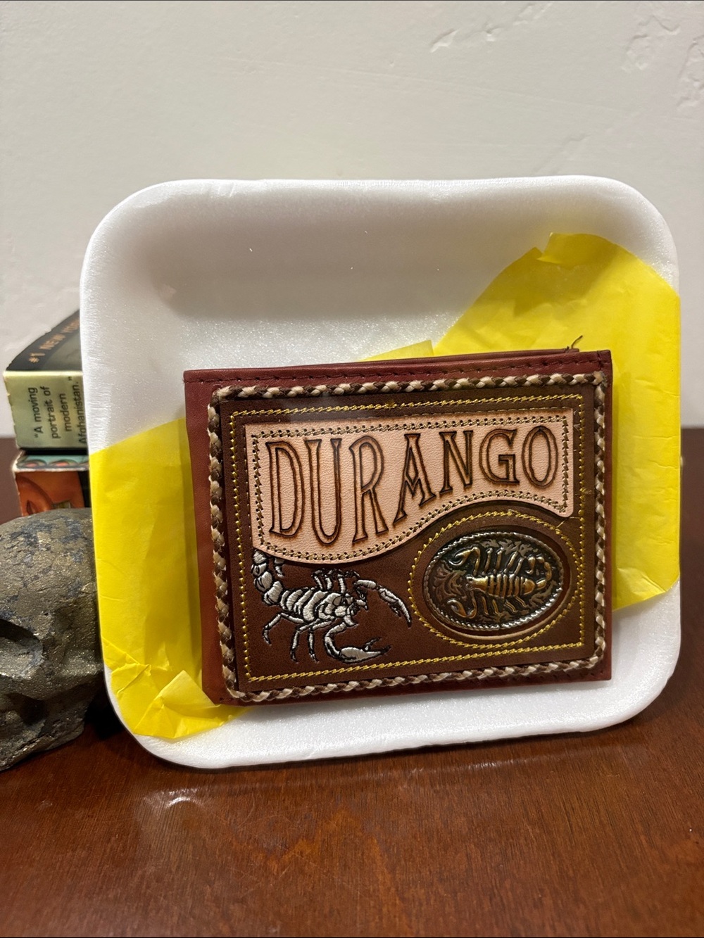 Wallet with 'Durango' leather panel